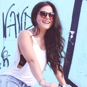 Cream low drape back Tank